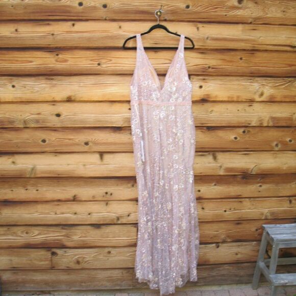 Mac Duggal 67481 Womens Floral Embellished Sleeveless Plunge Neck Gown Dress - Picture 12 of 15